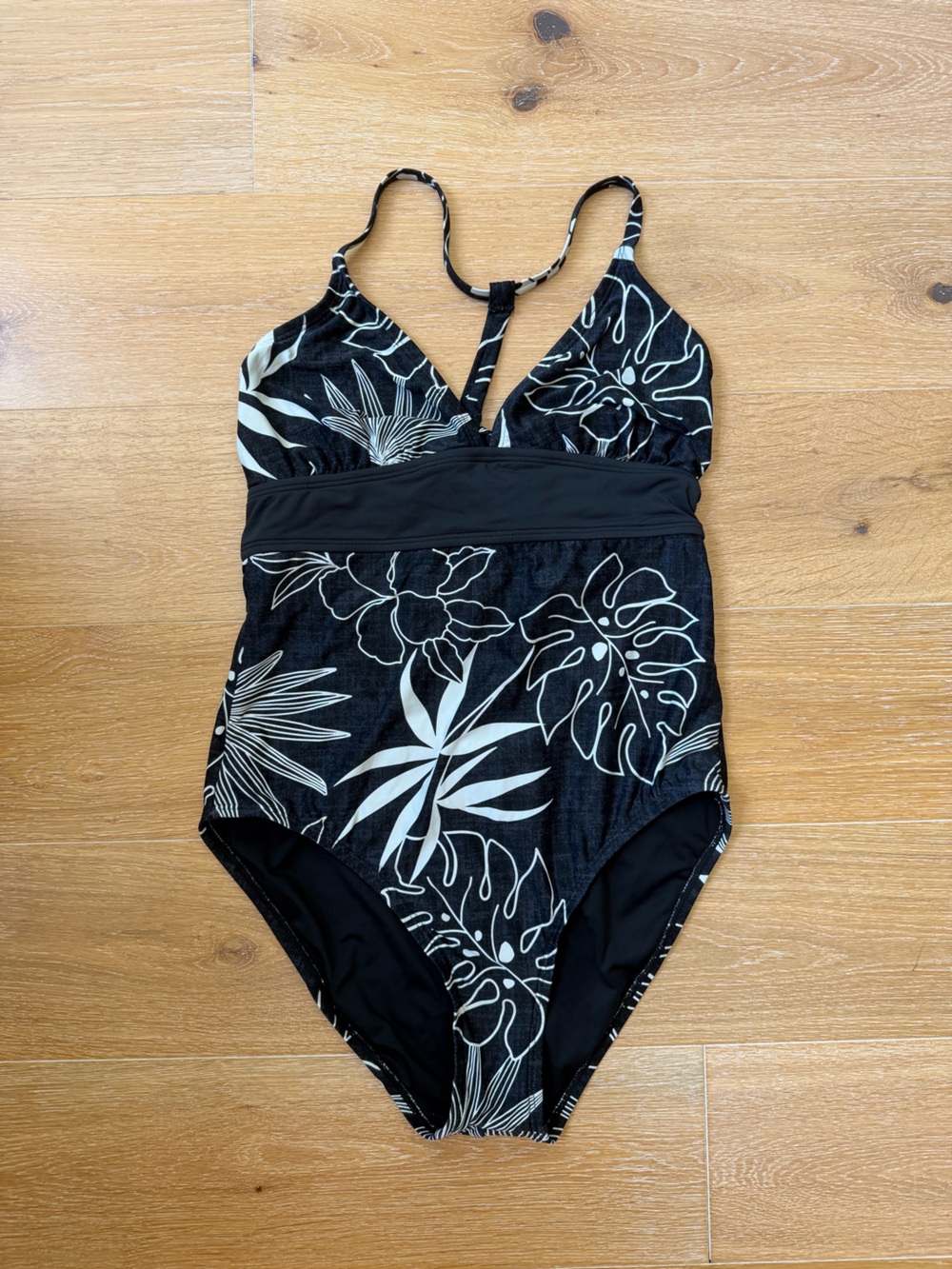 Carve Designs Black and White Tropical One-Piece Swimsuit